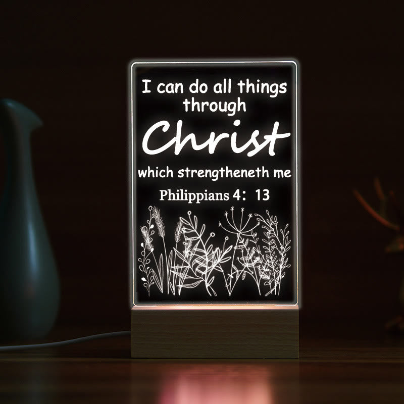 Christianartworkshop Spiritual Bible Verse Serenity Night Light: Divine Promises in Light