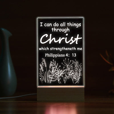 Christianartworkshop Spiritual Bible Verse Serenity Night Light: Divine Promises in Light