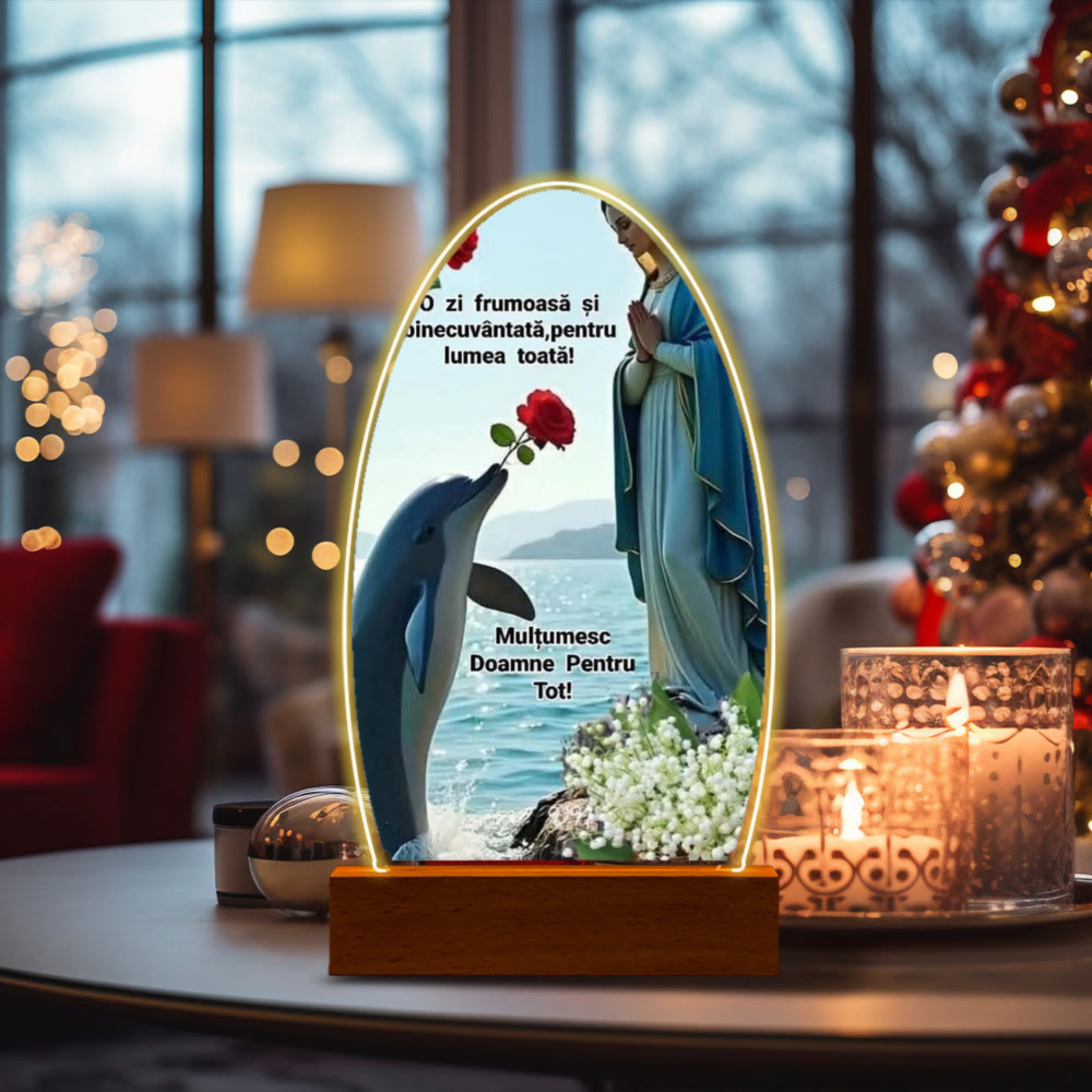 Christianartworkshop Serene Virgin Mary Night Light in Oval Design for Quiet Devotion