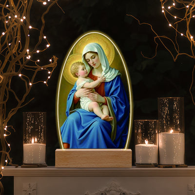 Christianartworkshop Comforting Jesus and Virgin Mary Prayer Moments Night Light