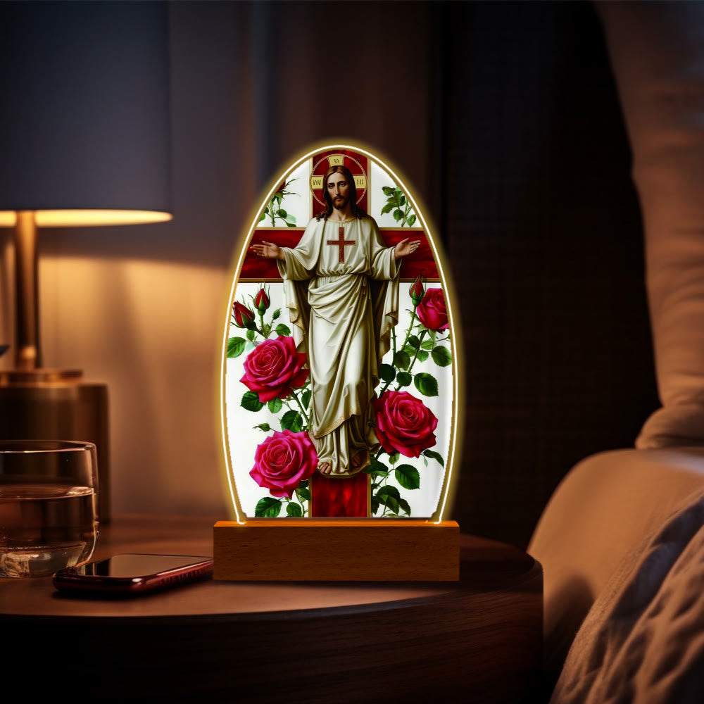 Christianartworkshop Comforting Jesus and Virgin Mary Prayer Moments Night Light
