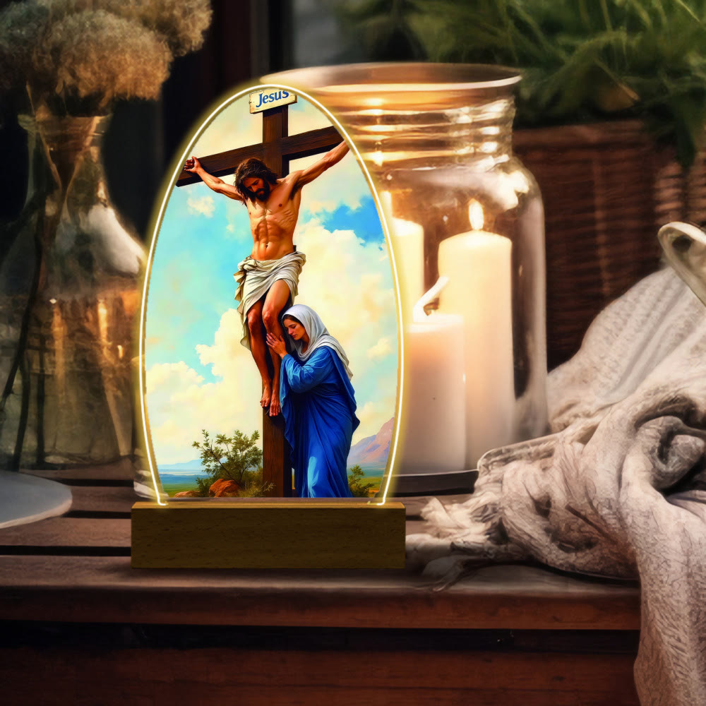 Christianartworkshop Comforting Jesus and Virgin Mary Prayer Moments Night Light