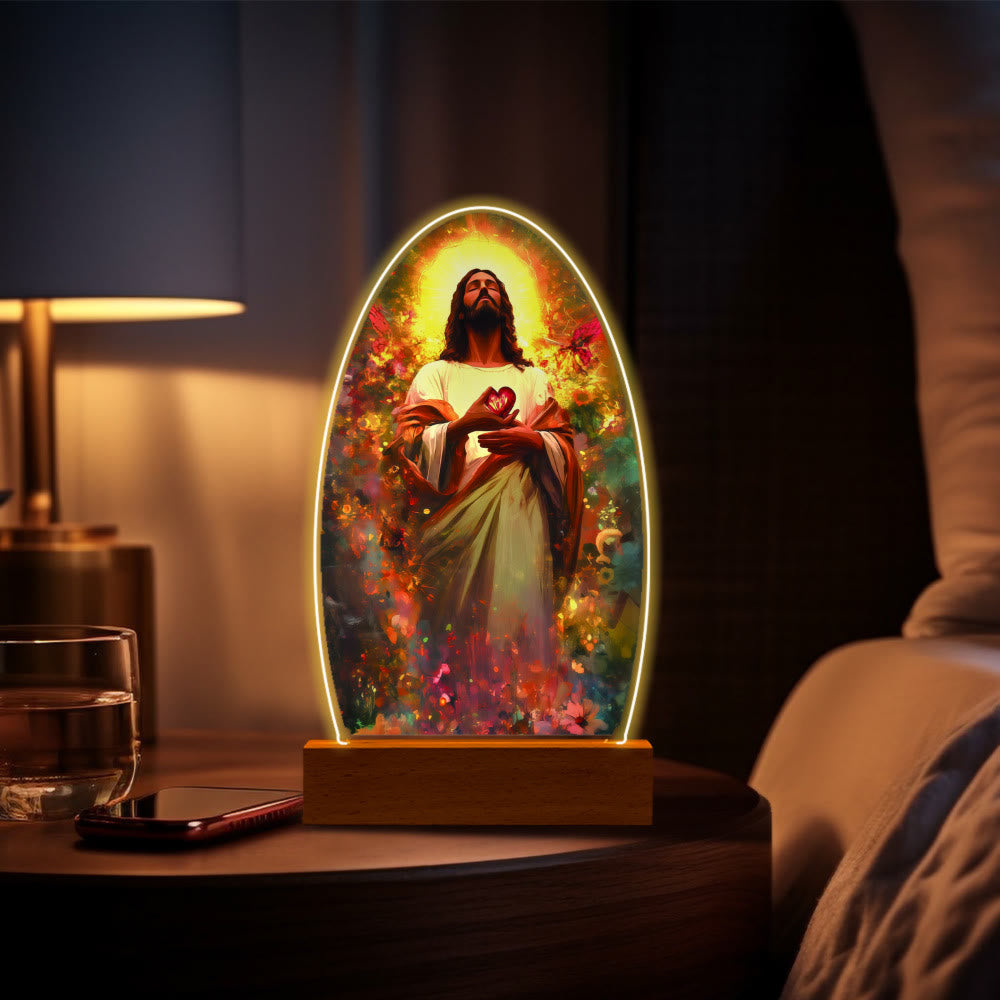 Christianartworkshop Comforting Jesus and Virgin Mary Prayer Moments Night Light