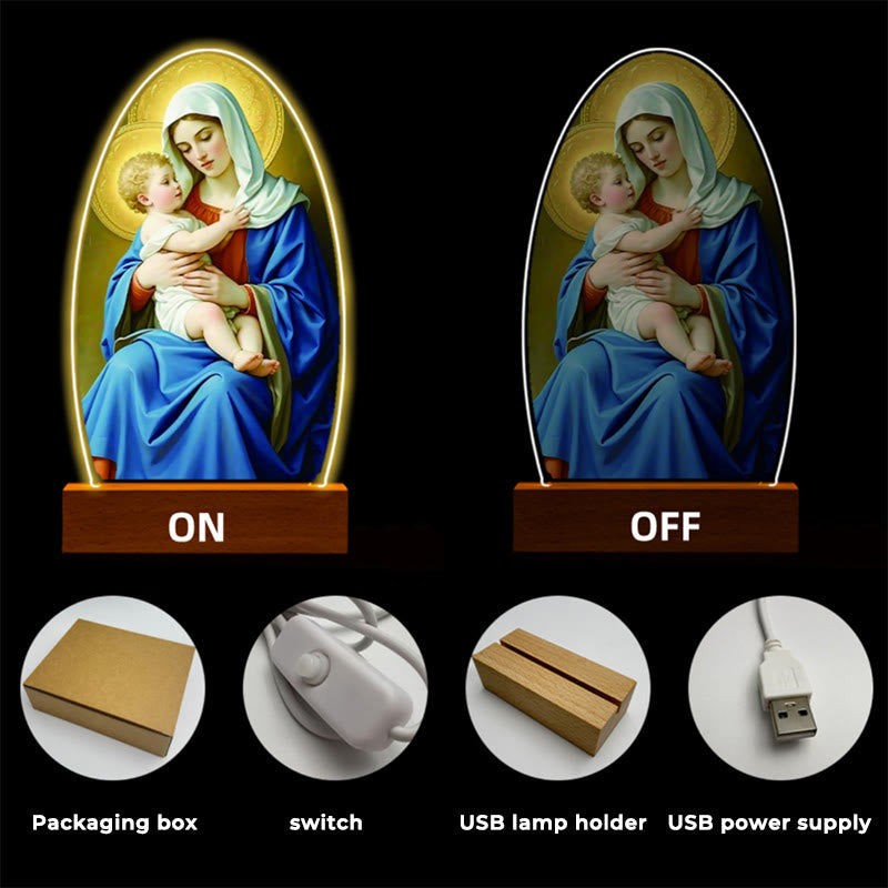 Christianartworkshop Comforting Jesus and Virgin Mary Prayer Moments Night Light