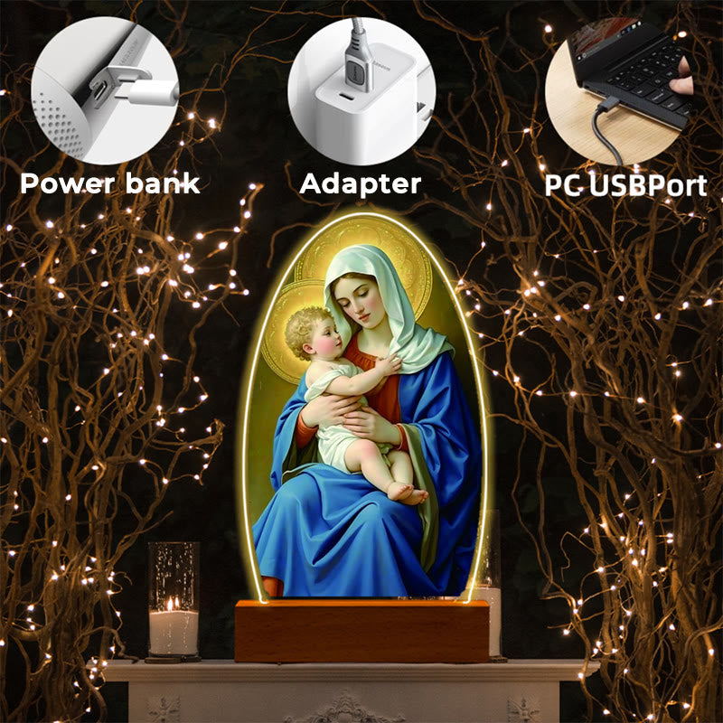 Christianartworkshop Comforting Jesus and Virgin Mary Prayer Moments Night Light