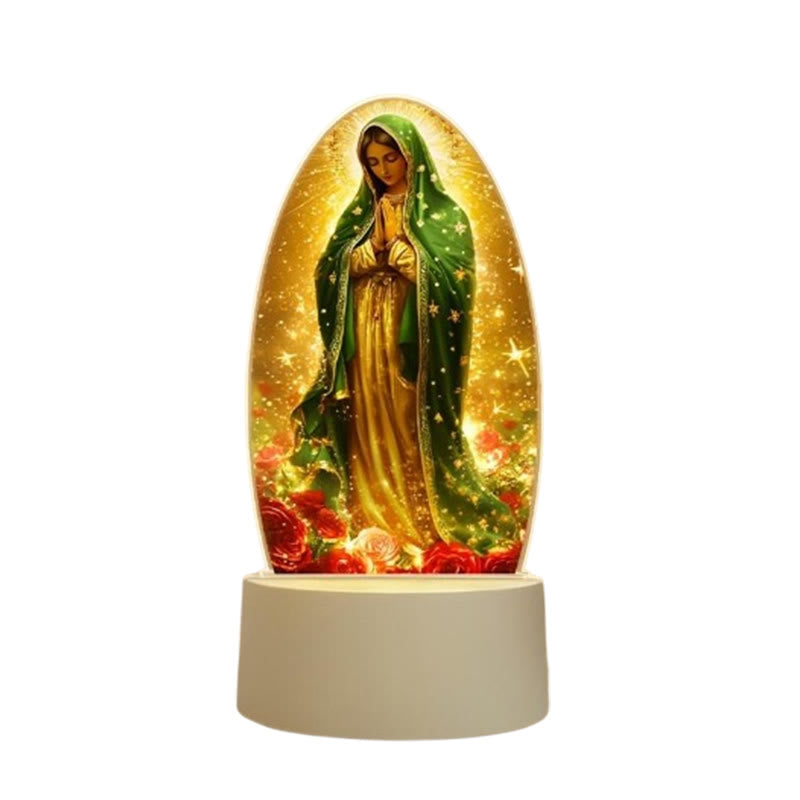 Christianartworkshop Serene Virgin Mary Night Light in Oval Design for Quiet Devotion