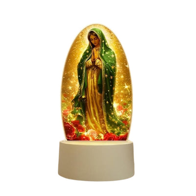 Christianartworkshop Serene Virgin Mary Night Light in Oval Design for Quiet Devotion