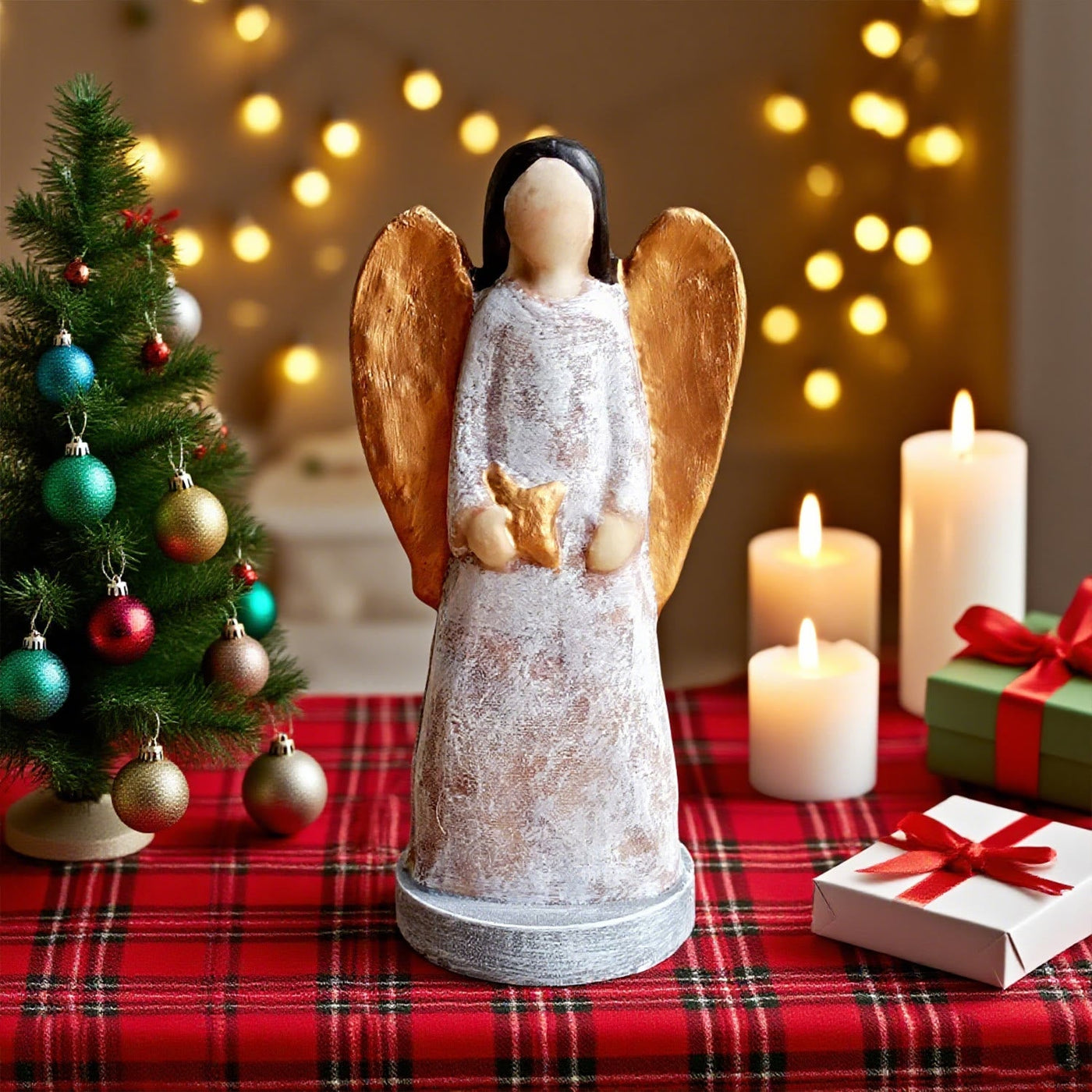 Christianartworkshop Resin Angel Nativity Desktop Ornament: A Rare Emblem of Christmas Devotion