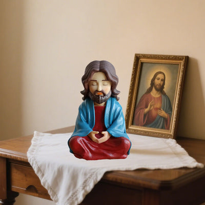 Christianartworkshop Classic Resin Meditating Jesus Desktop Ornament: Emblem of Spiritual Focus
