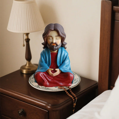 Christianartworkshop Classic Resin Meditating Jesus Desktop Ornament: Emblem of Spiritual Focus