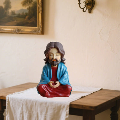 Christianartworkshop Classic Resin Meditating Jesus Desktop Ornament: Emblem of Spiritual Focus