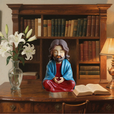 Christianartworkshop Classic Resin Meditating Jesus Desktop Ornament: Emblem of Spiritual Focus