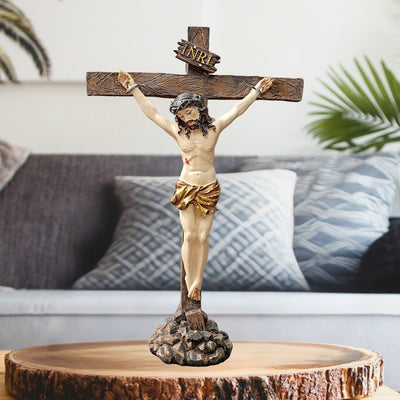 Christianartworkshop Resin Crucifix Desktop Ornament: Unique Sign of Understated Reverence