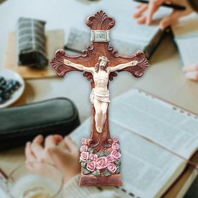 Christianartworkshop INRI - Inscribed Crucifix Desktop Ornament: A Graceful Expression of Belief