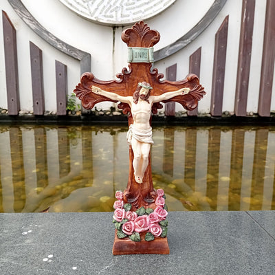 Christianartworkshop INRI - Inscribed Crucifix Desktop Ornament: A Graceful Expression of Belief