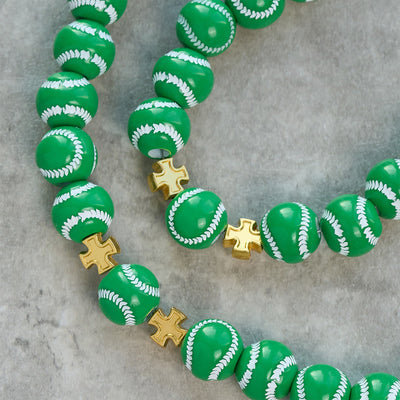 Christianartworkshop Blessed Miniature Baseball Beads Rosary with Golden Holy Chalice & Crucifix: Merge Faith and Sport