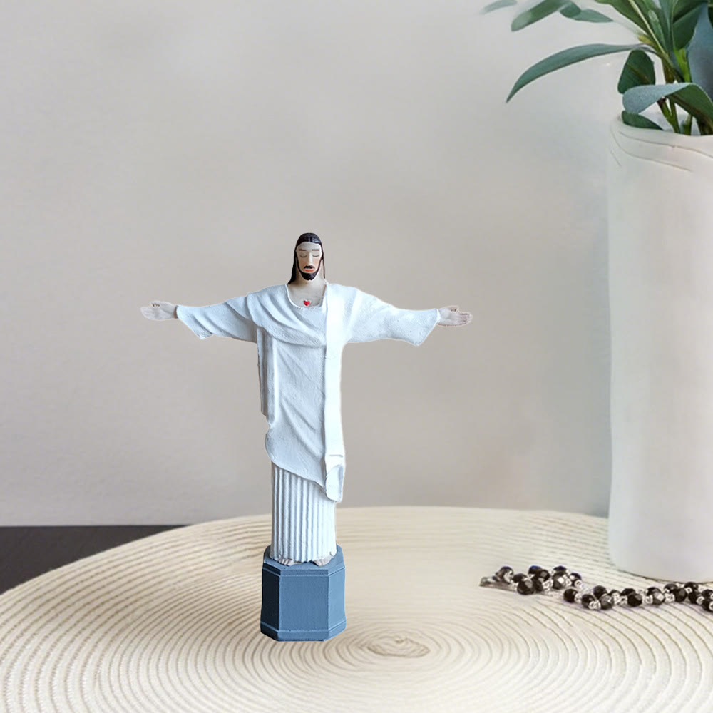 Christianartworkshop Sacred Heart Christ Desktop Decoration with Open Arms of Blessing