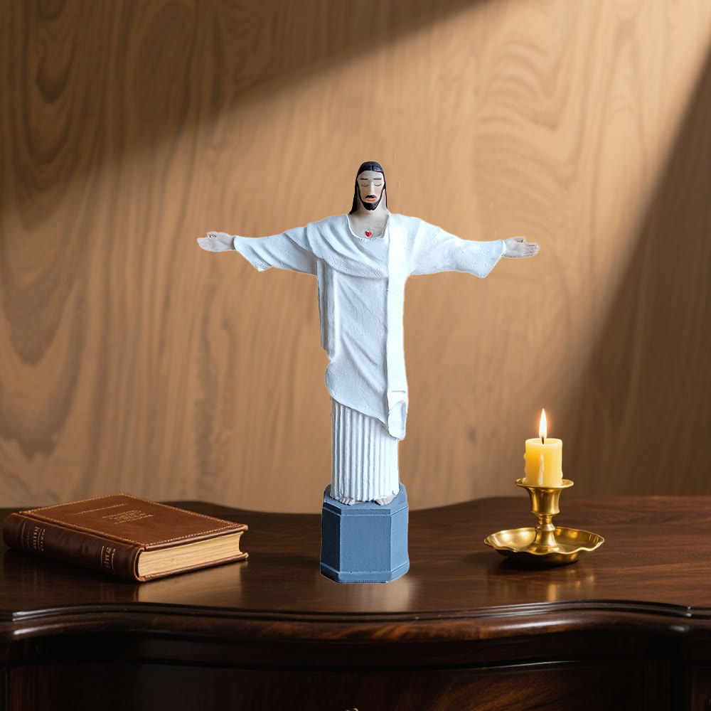 Christianartworkshop Sacred Heart Christ Desktop Decoration with Open Arms of Blessing