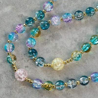 FREE Today: Miraculous Medal & Celtic Cross of 8 mm Round Multicolor Glass Alloy Chain Rosary