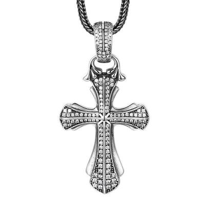 Christianartworkshop Classic Sterling Silver Cross Necklace with Dazzling Stones: A Profound Symbol of Faith