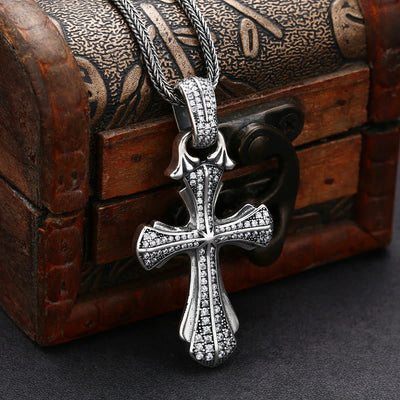 Christianartworkshop Classic Sterling Silver Cross Necklace with Dazzling Stones: A Profound Symbol of Faith