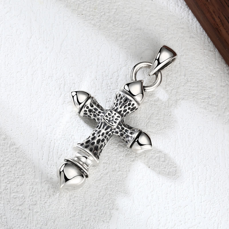 Christianartworkshop Artistic Textured Silver Cross Pendant: A Unique Blend of Art and Belief