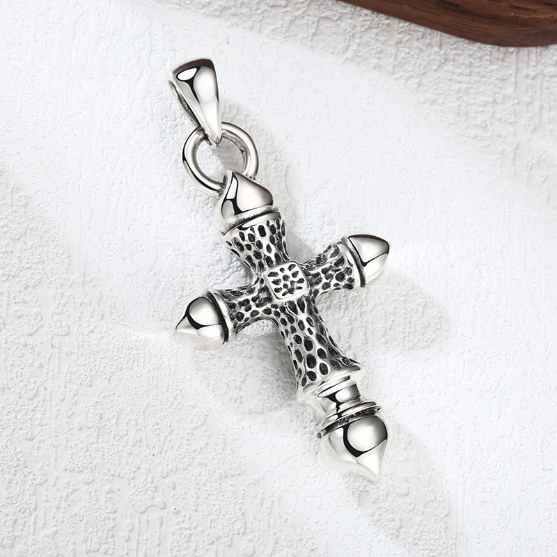 Christianartworkshop Artistic Textured Silver Cross Pendant: A Unique Blend of Art and Belief