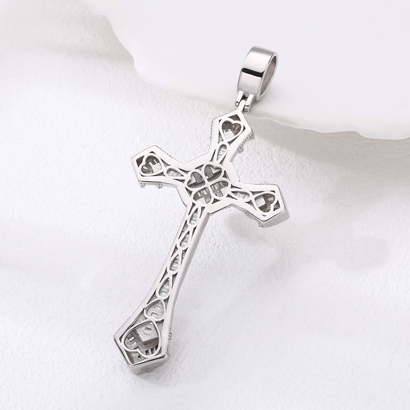 Christianartworkshop Artistic Diamond - Studded Silver Cross Pendant: A Unique Fusion of Elegance and Belief
