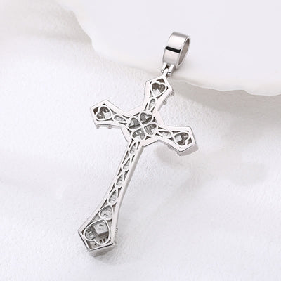 Christianartworkshop Artistic Diamond - Studded Silver Cross Pendant: A Unique Fusion of Elegance and Belief