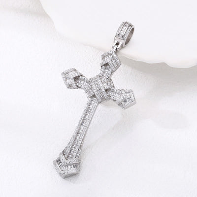 Christianartworkshop Artistic Diamond - Studded Silver Cross Pendant: A Unique Fusion of Elegance and Belief