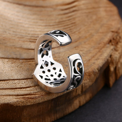 Christianartworkshop Handcrafted 925 Silver Open Cross Ring with Zircon: A Rare Fusion of Craftsmanship and Faith