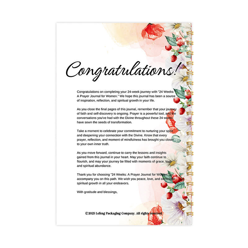 Christianartworkshop Classic Floral Prayer Journal: A Tool for 24 - Week Spiritual Nourishment