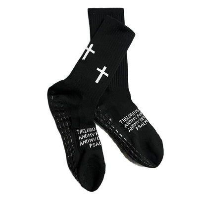 Christianartworkshop Biblical Quote Grip Soccer Unisex Socks: Walk Daily in Divine Guidance