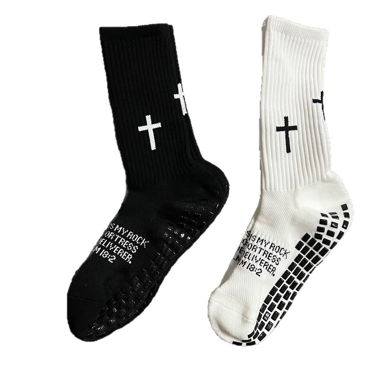 Christianartworkshop Biblical Quote Grip Soccer Unisex Socks: Walk Daily in Divine Guidance