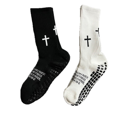 Christianartworkshop Biblical Quote Grip Soccer Unisex Socks: Walk Daily in Divine Guidance