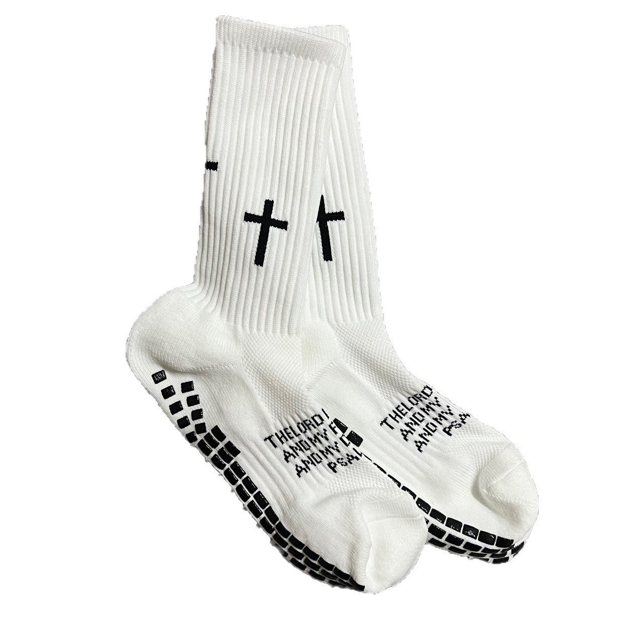 Christianartworkshop Biblical Quote Grip Soccer Unisex Socks: Walk Daily in Divine Guidance