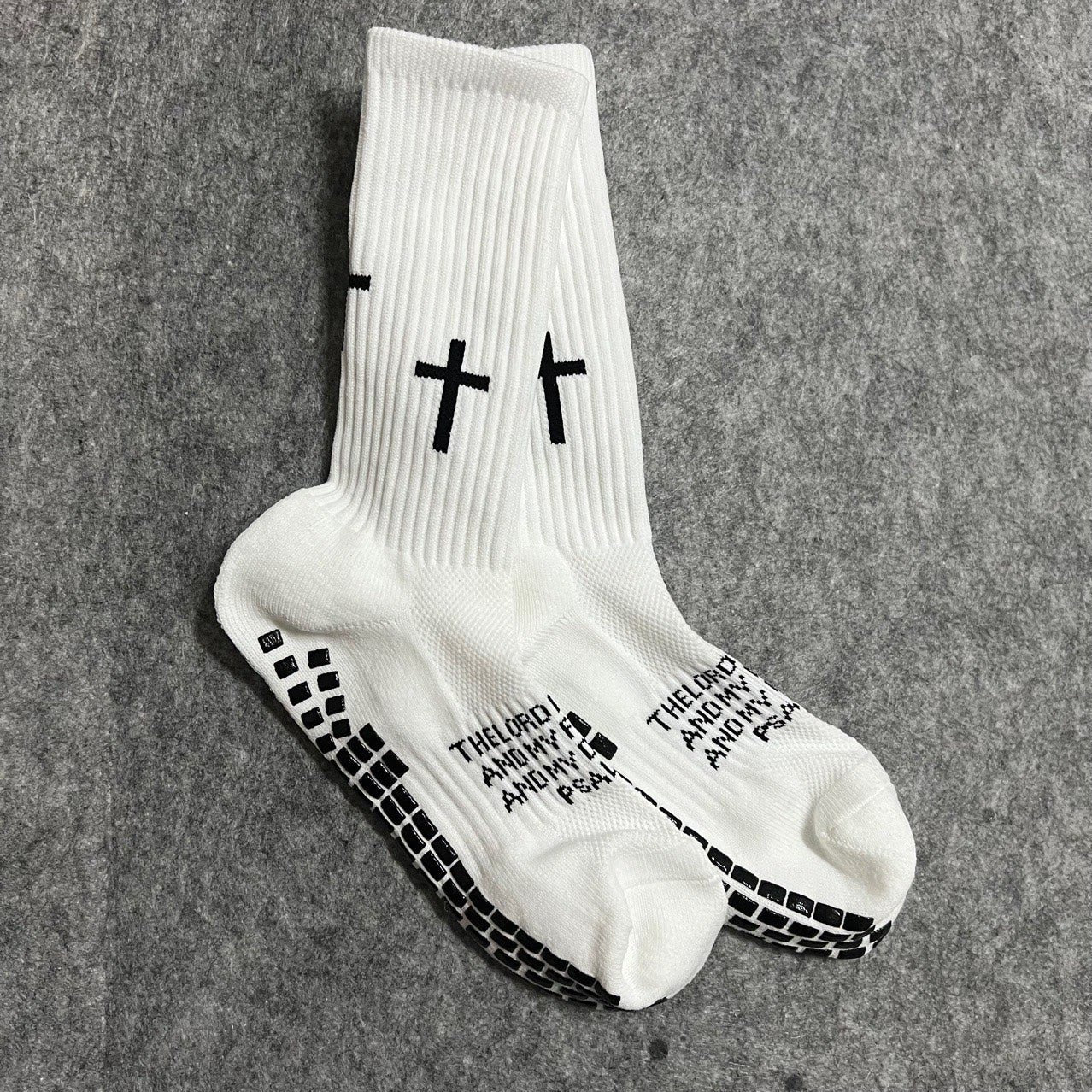 Christianartworkshop Biblical Quote Grip Soccer Unisex Socks: Walk Daily in Divine Guidance