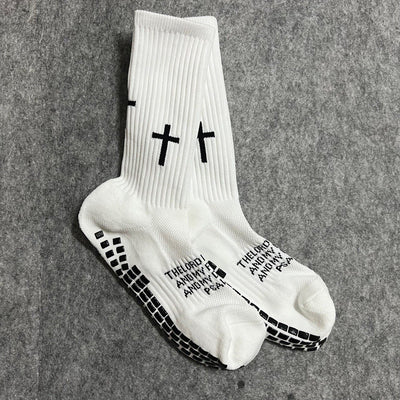 Christianartworkshop Biblical Quote Grip Soccer Unisex Socks: Walk Daily in Divine Guidance
