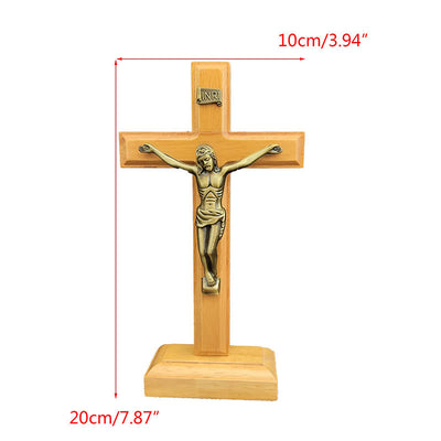 Christianartworkshop Wooden Crucifix Desktop Ornament: A Timeless Emblem of Devotion