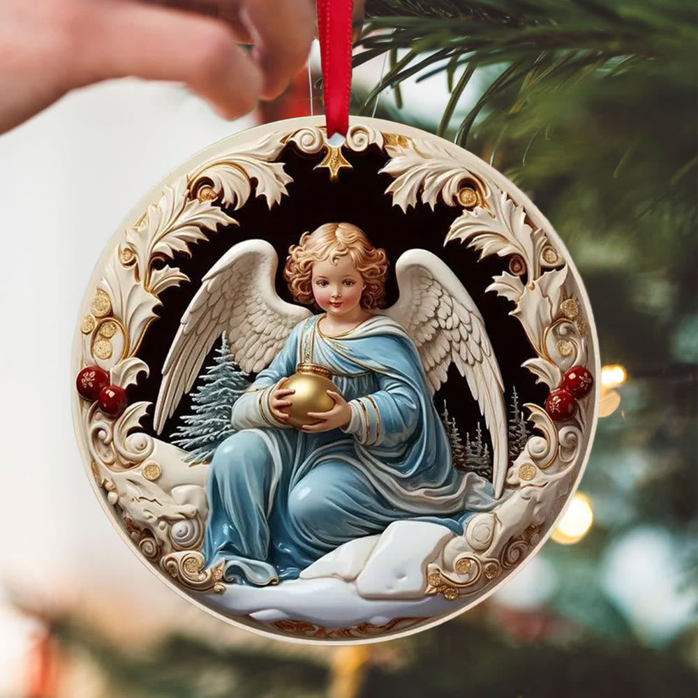 Christianartworkshop Colorful Exquisite Sculpture Styles Angels Christmas Hanging Ornaments A