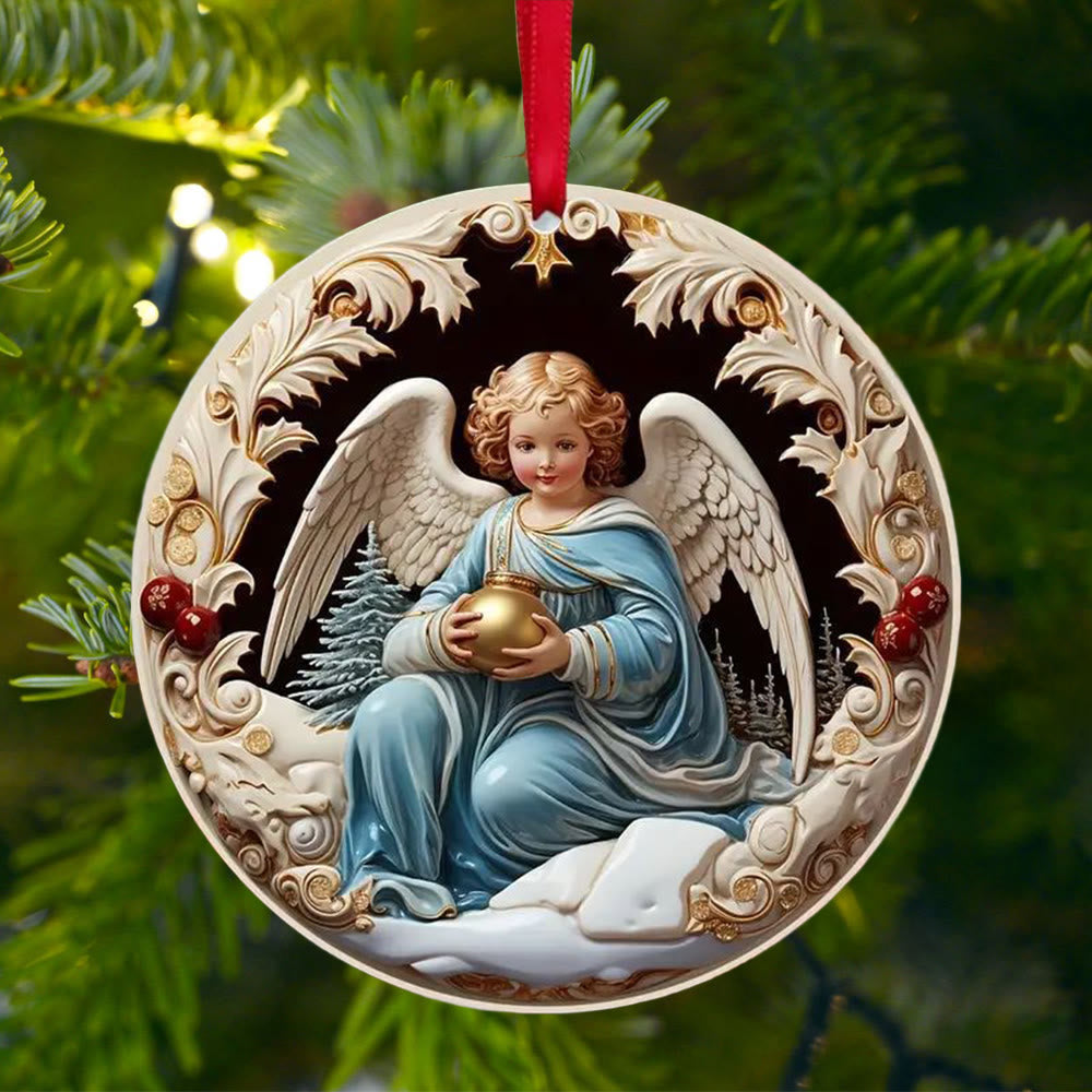 Christianartworkshop Colorful Exquisite Sculpture Styles Angels Christmas Hanging Ornaments A