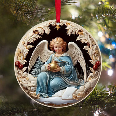 Christianartworkshop Colorful Exquisite Sculpture Styles Angels Christmas Hanging Ornaments A