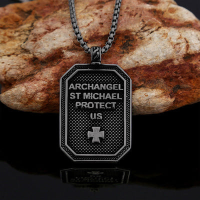 Christianartworkshop Classic Style St. Michael the Archangel Protection Stainless Steel Pendant Necklace