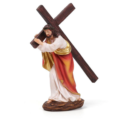 Christianartworkshop Christmas Jesus Carrying Cross Desktop Ornament with Thorn Crown