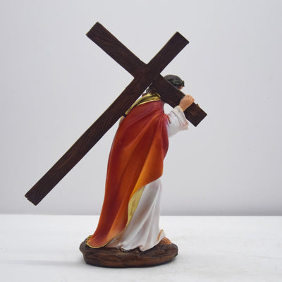 Christianartworkshop Christmas Jesus Carrying Cross Desktop Ornament with Thorn Crown