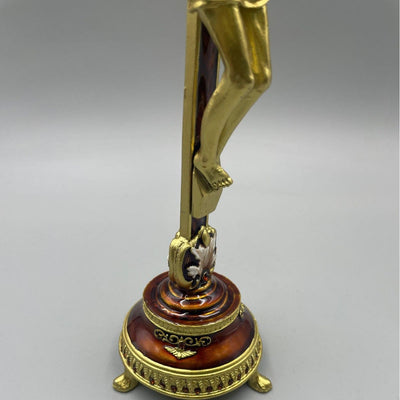 Christianartworkshop INRI Inscribed Crucifix Desktop Ornament with Ornate Craftsmanship