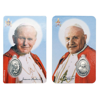 Christianartworkshop Premium Cardstock Double - Sided Saint Cards with Crucifix & Medal