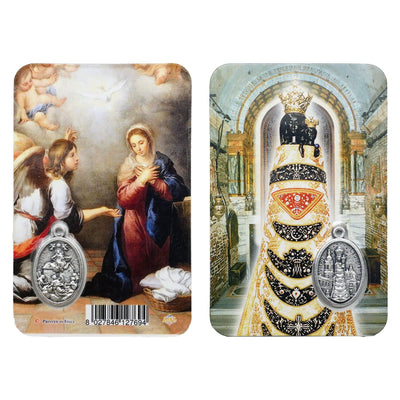 Christianartworkshop Premium Cardstock Double - Sided Saint Cards with Crucifix & Medal