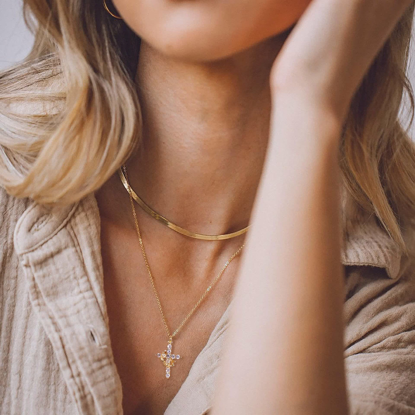 FREE Today: Modern Crowned in Faith Cross Necklace, Earrings