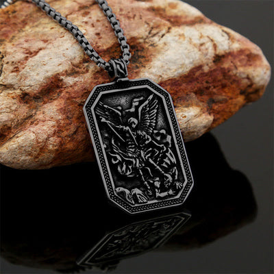 FREE Today: Classic Style St. Michael the Archangel Protection Stainless Steel Pendant Necklace